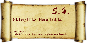 Stieglitz Henrietta névjegykártya